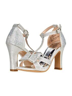 Badgley Mischka Kids Carina Bow Sandal Silver Size 5 NEW